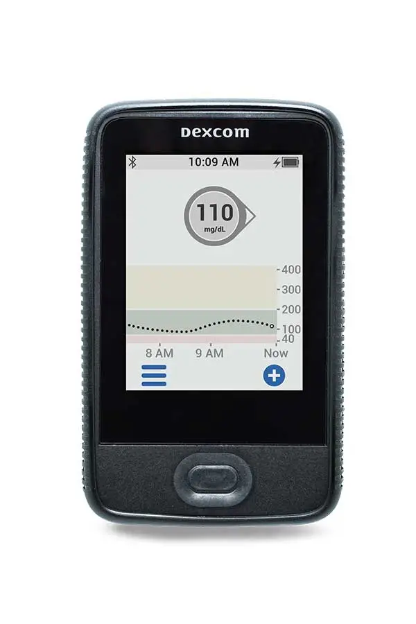 Dexcom G6 Receiver. Customizable alarms, Bluetooth connectivity, water resistant design, peace of mind.