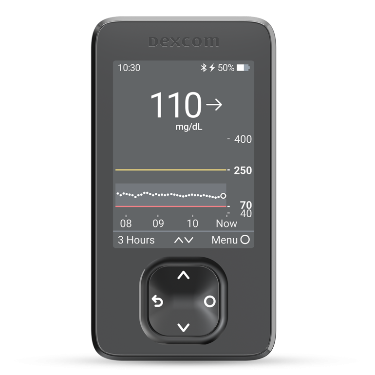 Dexcom G7 Reader. delivers real-time glucose results streamed every five minutes.